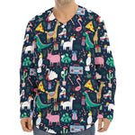 Funny Christmas Animals Pattern Print Long Sleeve Baseball Jersey
