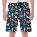 Funny Christmas Animals Pattern Print Men's Beach Shorts