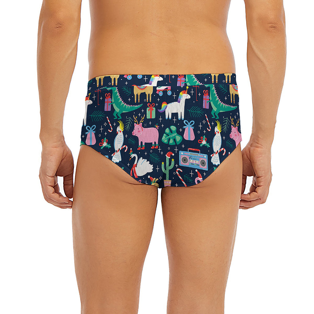 Funny Christmas Animals Pattern Print Men's Briefs