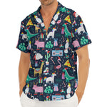 Funny Christmas Animals Pattern Print Men's Deep V-Neck Shirt