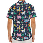 Funny Christmas Animals Pattern Print Men's Deep V-Neck Shirt