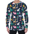 Funny Christmas Animals Pattern Print Men's Long Sleeve T-Shirt