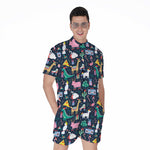 Funny Christmas Animals Pattern Print Men's Rompers
