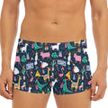 Funny Christmas Animals Pattern Print Men's Short Boxer Briefs