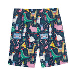 Funny Christmas Animals Pattern Print Men's Sports Shorts