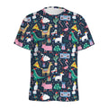 Funny Christmas Animals Pattern Print Men's Athletic T-Shirt