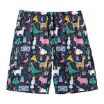 Funny Christmas Animals Pattern Print Men's Swim Trunks
