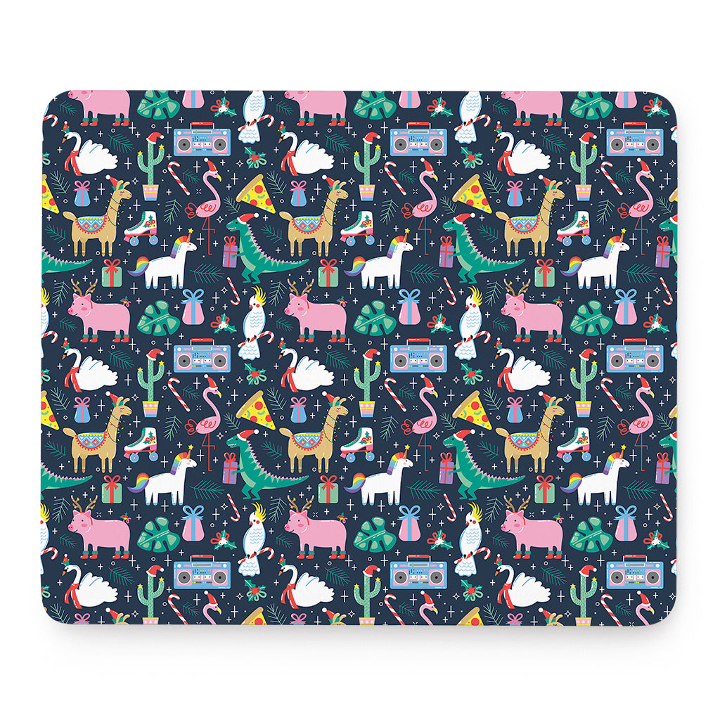 Funny Christmas Animals Pattern Print Mouse Pad