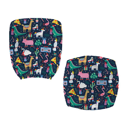 Funny Christmas Animals Pattern Print Office Chair Cover