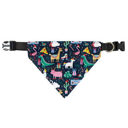 Funny Christmas Animals Pattern Print Over The Collar Dog Bandana