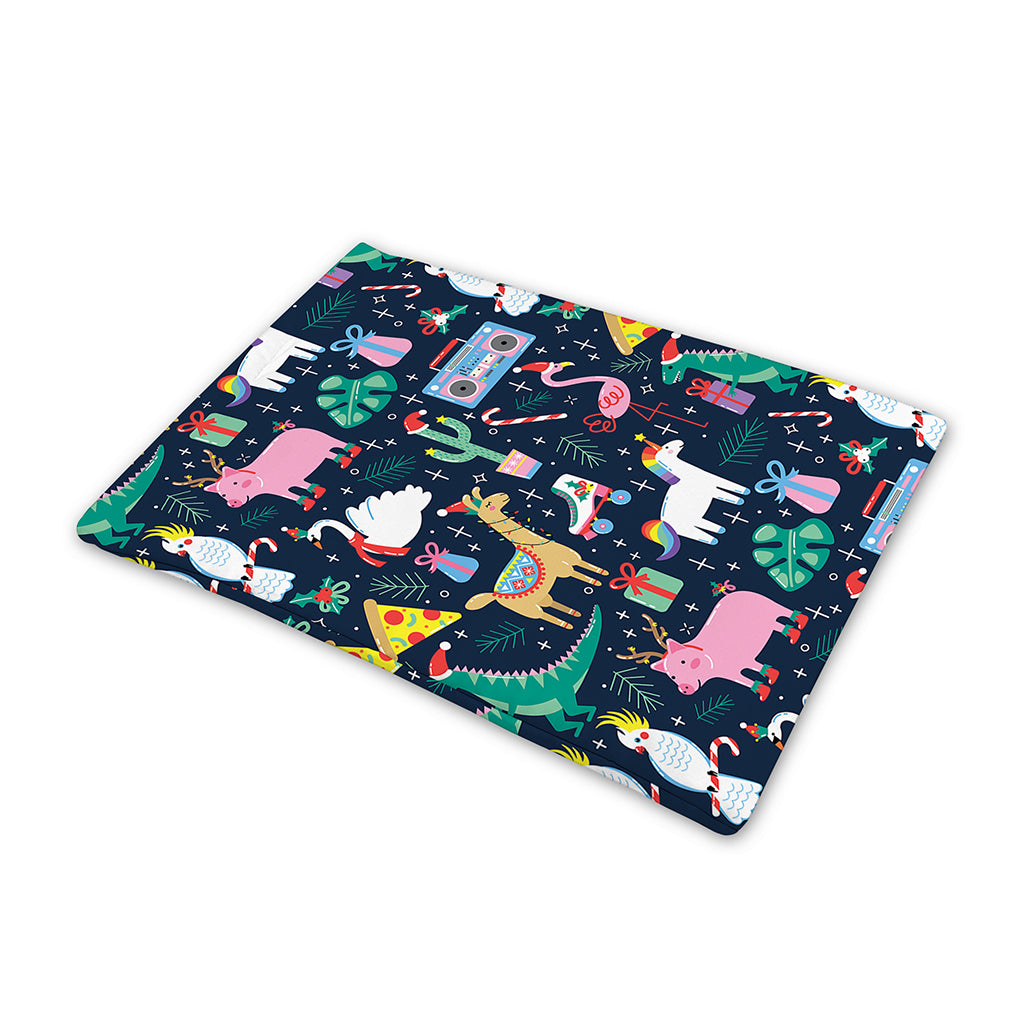 Funny Christmas Animals Pattern Print Pet Cooling Mat Cover