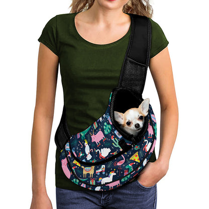 Funny Christmas Animals Pattern Print Pet Sling Carrier