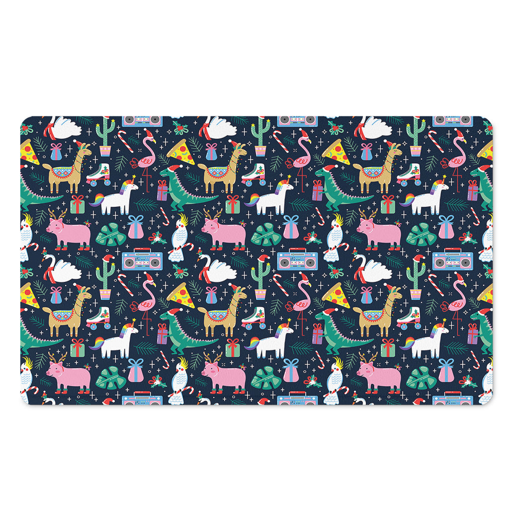 Funny Christmas Animals Pattern Print Polyester Doormat