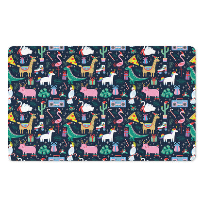 Funny Christmas Animals Pattern Print Polyester Doormat