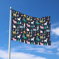 Funny Christmas Animals Pattern Print Polyester Flag