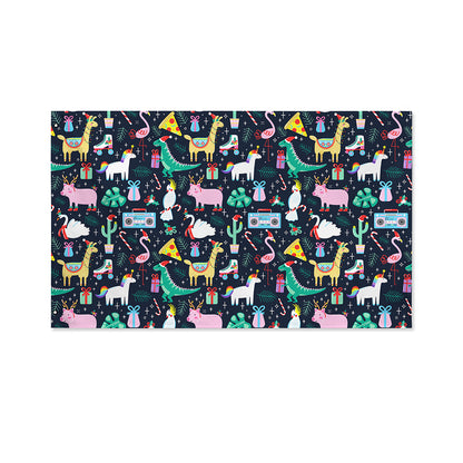 Funny Christmas Animals Pattern Print Polyester Flag