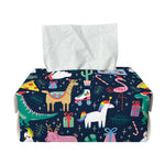 Funny Christmas Animals Pattern Print Rectangle Tissue Box Cover