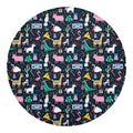 Funny Christmas Animals Pattern Print Round Blanket