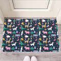 Funny Christmas Animals Pattern Print Rubber Doormat