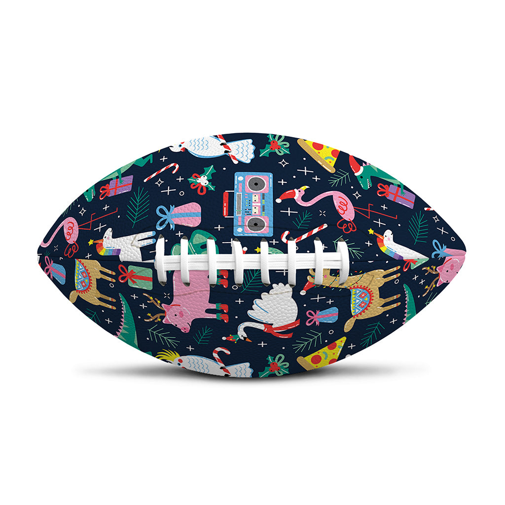 Funny Christmas Animals Pattern Print Rugby Ball