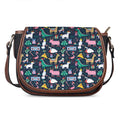 Funny Christmas Animals Pattern Print Saddle Bag