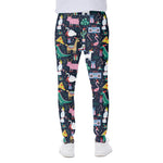 Funny Christmas Animals Pattern Print Scuba Joggers