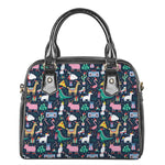 Funny Christmas Animals Pattern Print Shoulder Handbag