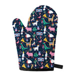Funny Christmas Animals Pattern Print Single Oven Mitt