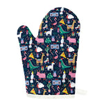 Funny Christmas Animals Pattern Print Single Oven Mitt