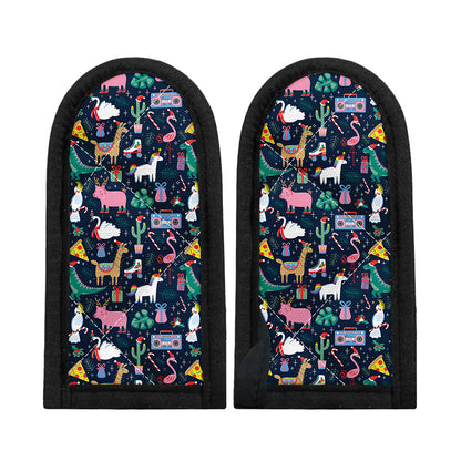 Funny Christmas Animals Pattern Print Skillet Handle Cover
