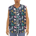 Funny Christmas Animals Pattern Print Sleeveless Baseball Jersey