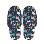Funny Christmas Animals Pattern Print Slippers