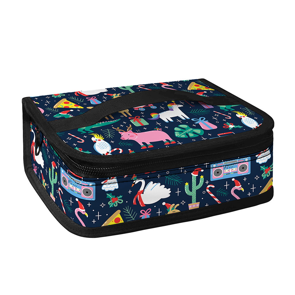 Funny Christmas Animals Pattern Print Small Lunch Bag