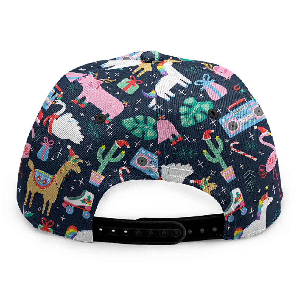 Funny Christmas Animals Pattern Print Snapback Cap