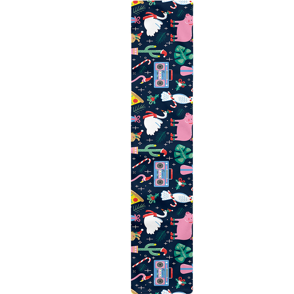 Funny Christmas Animals Pattern Print Table Runner