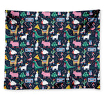 Funny Christmas Animals Pattern Print Tapestry