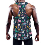 Funny Christmas Animals Pattern Print Training Tank Top