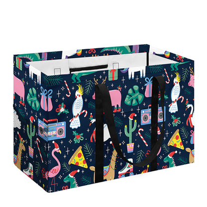 Funny Christmas Animals Pattern Print Utility Tote Bag