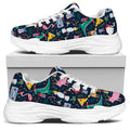 Funny Christmas Animals Pattern Print White Chunky Shoes