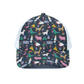 Funny Christmas Animals Pattern Print White Mesh Trucker Hat