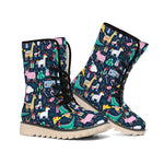 Funny Christmas Animals Pattern Print Winter Boots