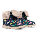Funny Christmas Animals Pattern Print Winter Boots