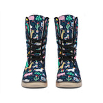 Funny Christmas Animals Pattern Print Winter Boots