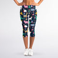 Funny Christmas Animals Pattern Print Women's Capri Leggings