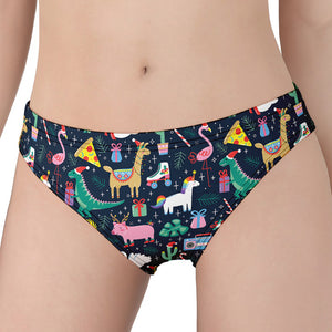 Funny Christmas Animals Pattern Print Women's Panties