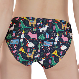 Funny Christmas Animals Pattern Print Women's Panties