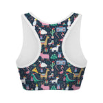 Funny Christmas Animals Pattern Print Women's Sports Bra