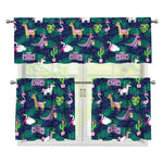 Funny Christmas Decoration Pattern Print 3 Piece Kitchen Curtains