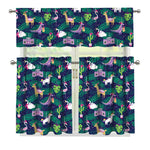 Funny Christmas Decoration Pattern Print 3 Piece Kitchen Curtains