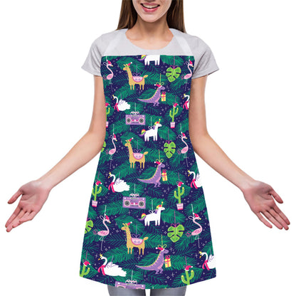 Funny Christmas Decoration Pattern Print Adjustable Apron